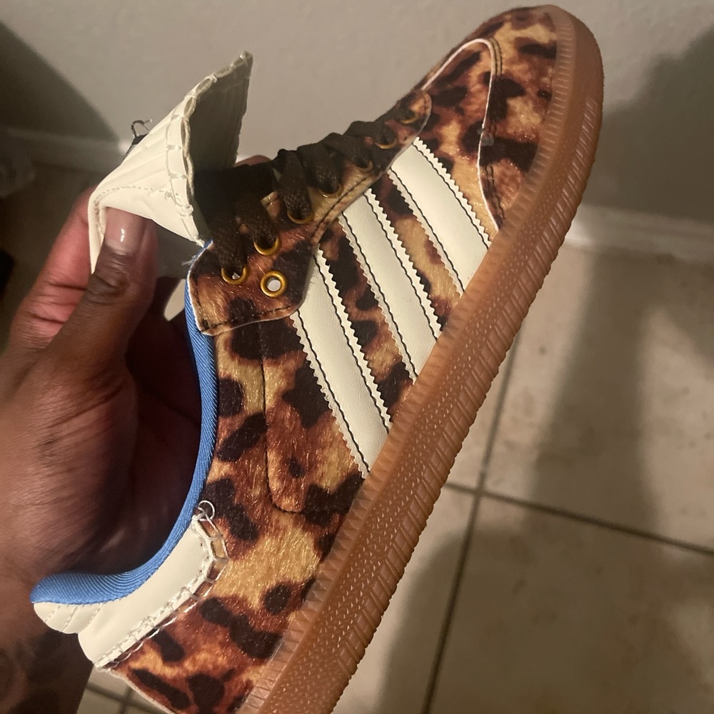 adidas Leopard Print Sneakers with Cream and Brown Accents